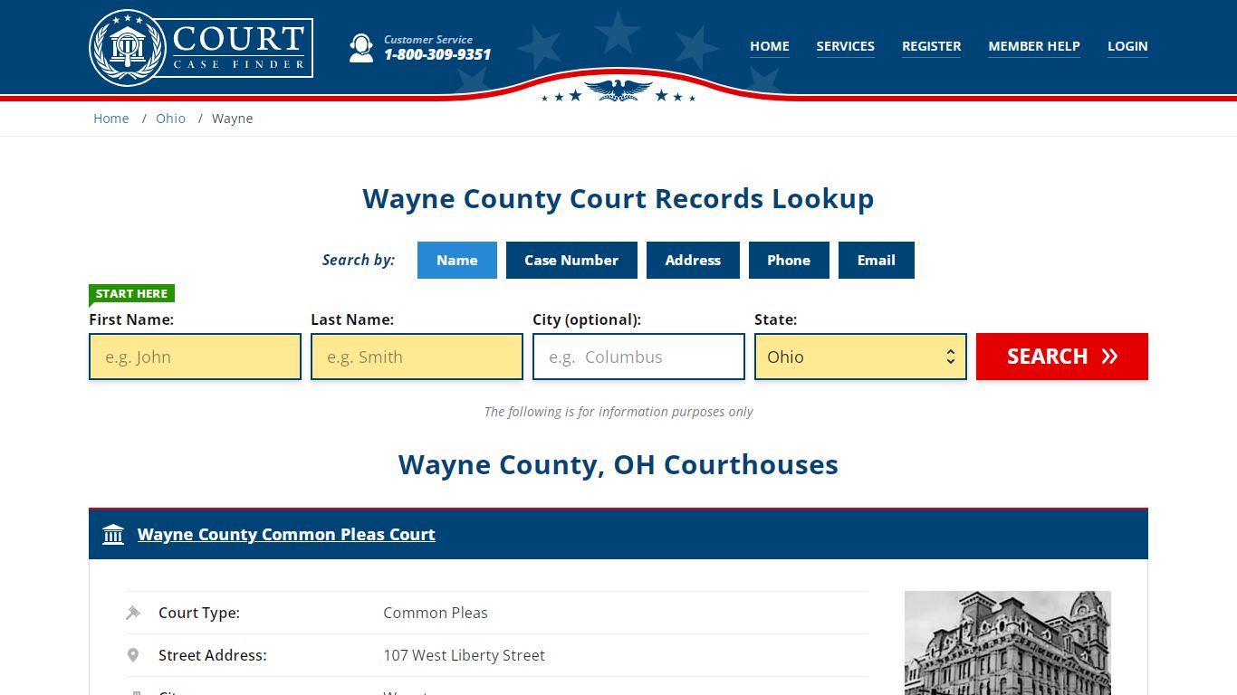 Wayne County Court Records | OH Case Lookup - CourtCaseFinder.com